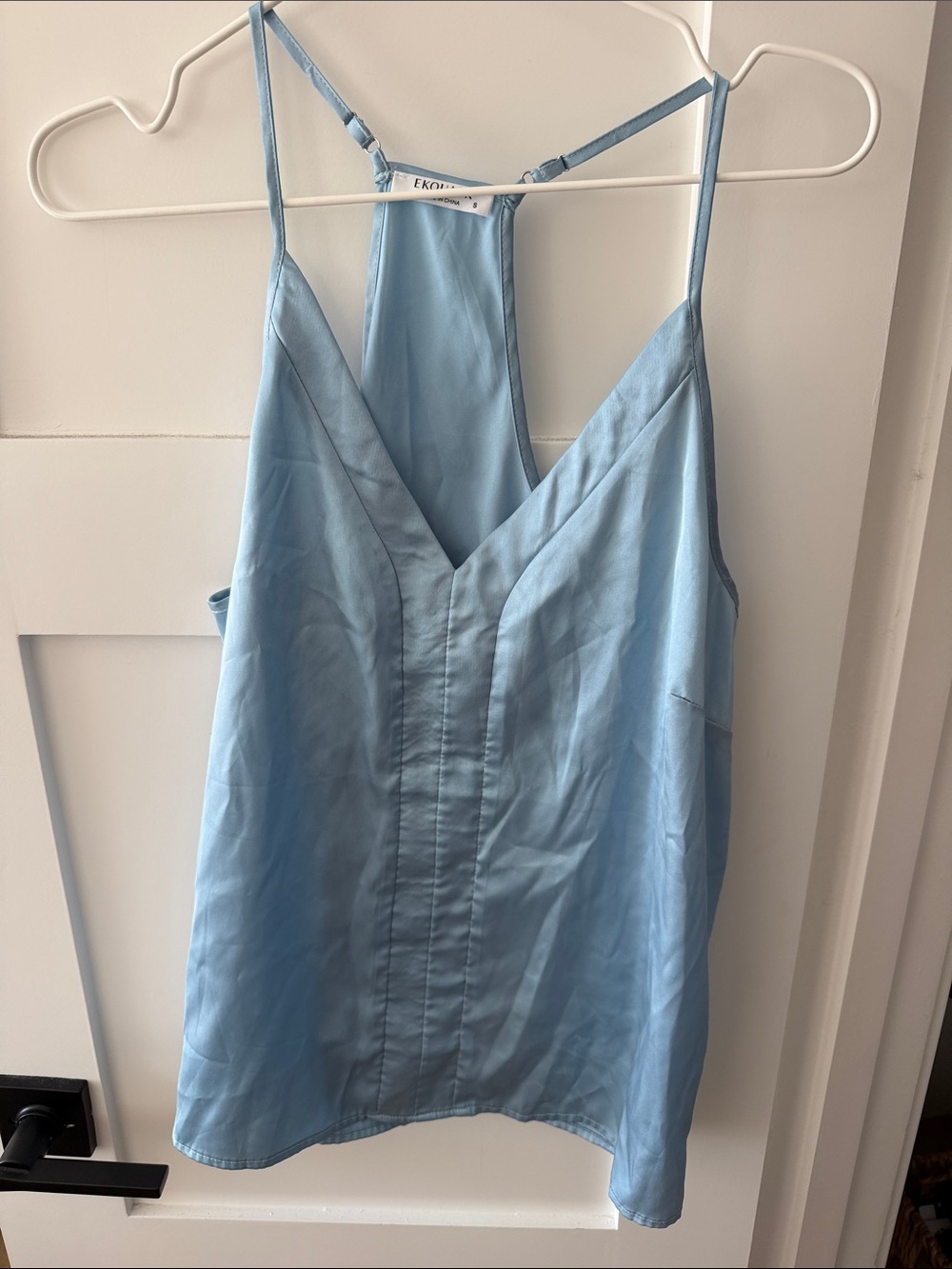 koi Sky Blue Satin V-Neck Camisole